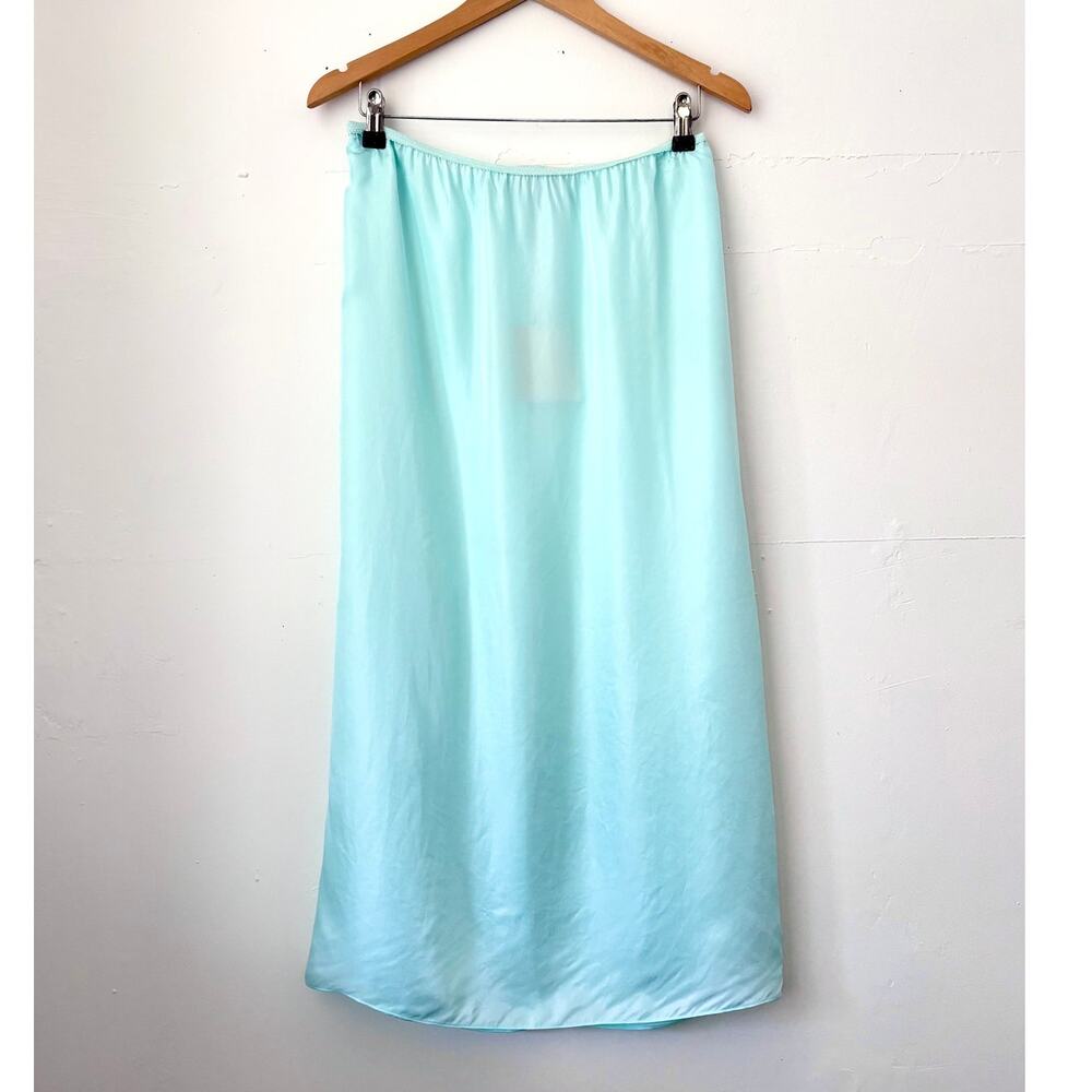 NEW $385 Tibi Satin Maxi The Slip Skirt in Mint Quiet Luxury Feminine Size Large